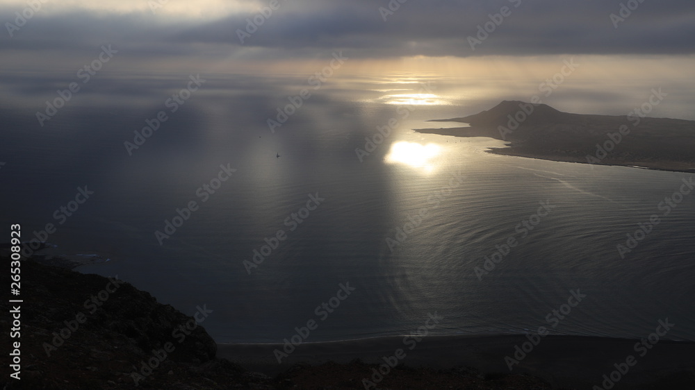 coucher de soleil sur la Graciosa, Canaries coucher de soleil sur la Graciosa, Canaries