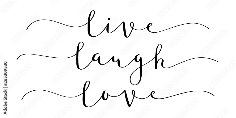 LIVE LAUGH LOVE brush calligraphy banner - obrazy, fototapety, plakaty 