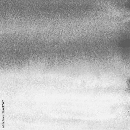 Silver with gray ink and watercolor texture on white paper background. Paint leaks and ombre effects. Hand painted abstract image.