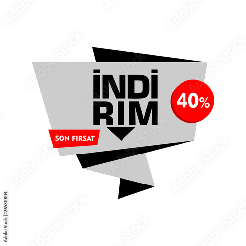 Indirim etiketleri yazilari. Translation from turkish: Sale offer badges. Sale tag solated vector illustration