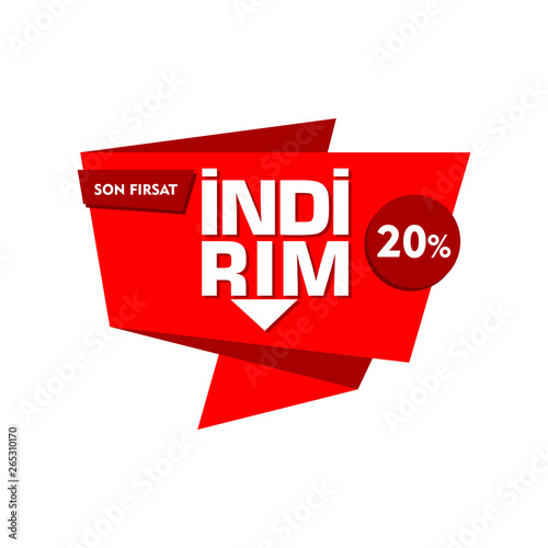 Indirim etiketleri yazilari. Translation from turkish: Sale offer badges. Sale tag solated vector illustration