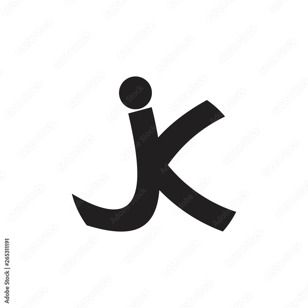 letter jk simple linked logo vector Stock Vector | Adobe Stock
