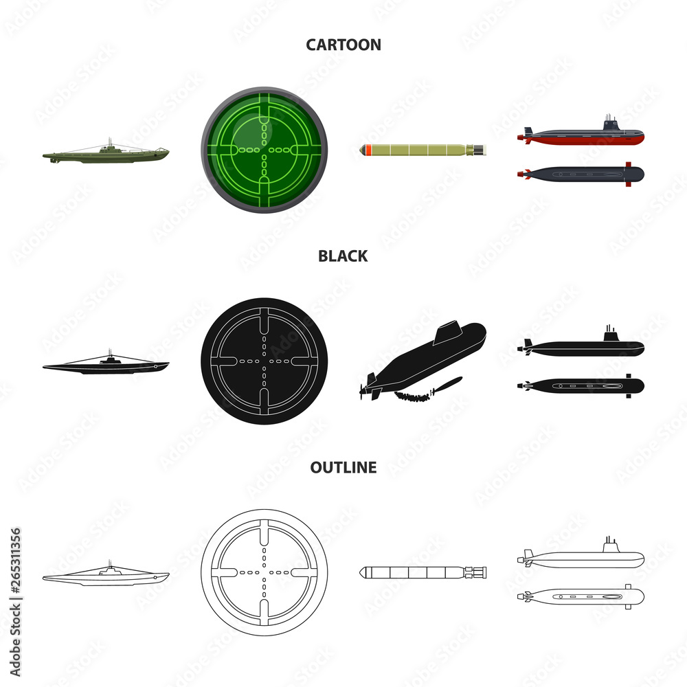 Vector illustration of war  and ship logo. Collection of war  and fleet vector icon for stock.