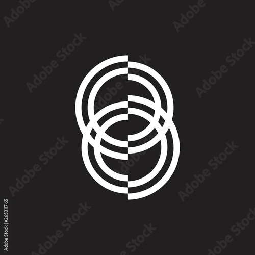linked stripes circle rings logo vector