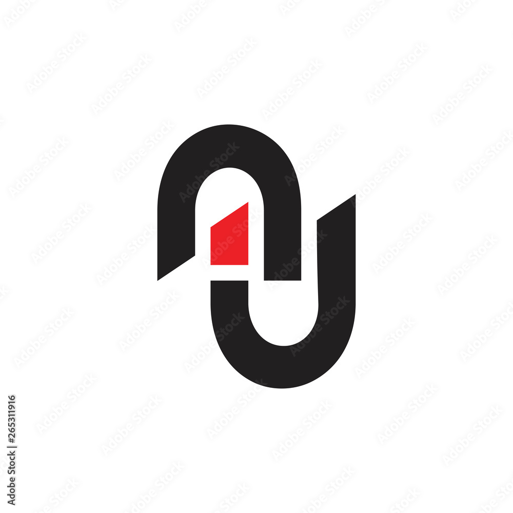 letters nj simple geometric logo vector