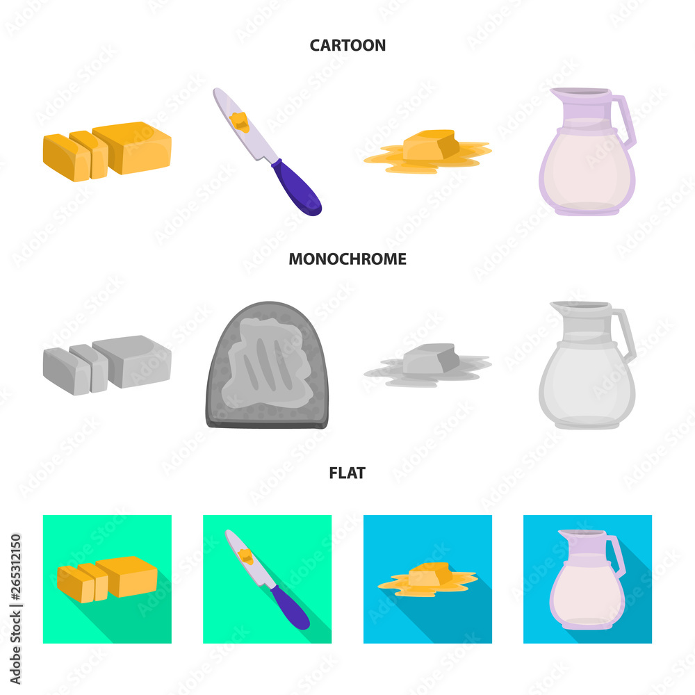 Vector illustration of creamy and product symbol. Set of creamy and farm vector icon for stock. Vector illustration of creamy and product symbol. Set of creamy and farm vector icon for stock.