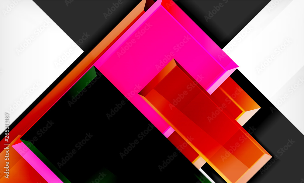 Bright colorful square shape blocks geometrical background Bright colorful square shape blocks geometrical background