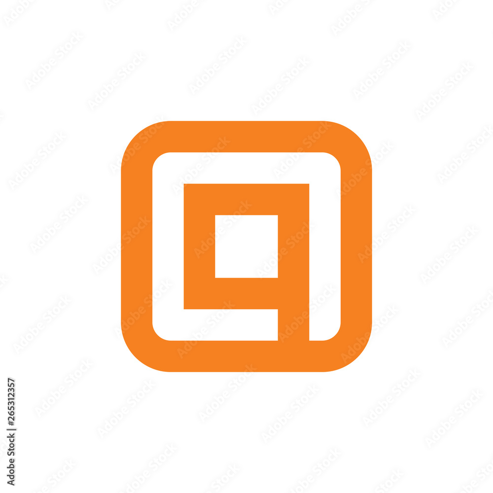 letter a q square geometric simple line logo vector letter a q square geometric simple line logo vector