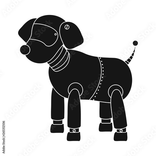 Vector illustration of dog and robotic sign. Set of dog and automation vector icon for stock.