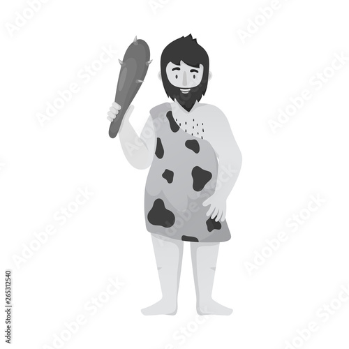 Vector illustration of neanderthal and man sign. Set of neanderthal and prehistoric vector icon for stock.