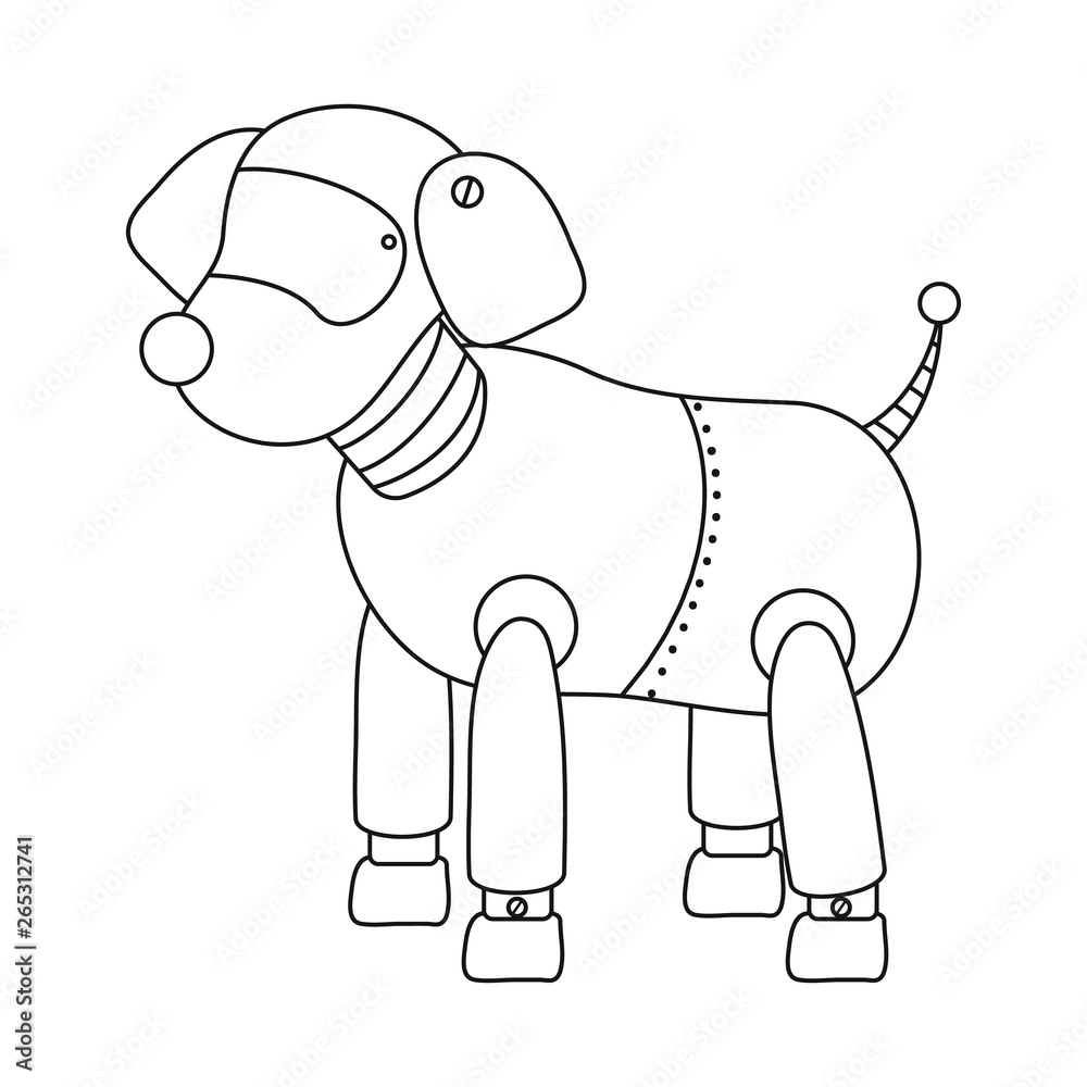 Fototapeta premium Vector illustration of dog and robotic icon. Collection of dog and automation stock symbol for web.