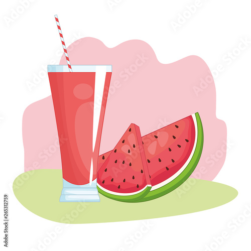 smoothie and watermelon