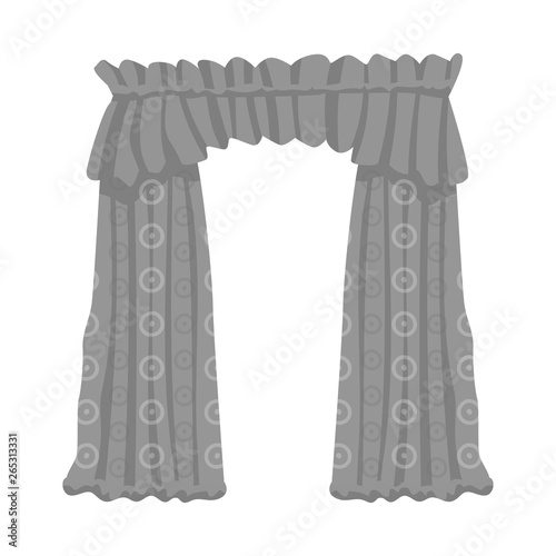 Isolated object of drapes and cornice logo. Set of drapes and cosiness stock symbol for web.