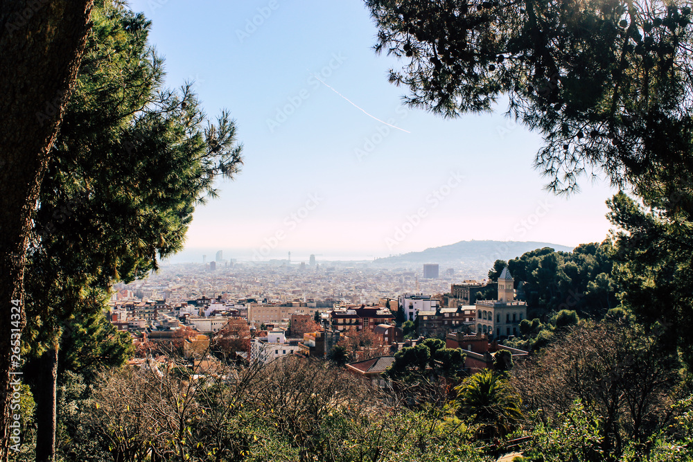panorama view of barcelona city, Spain