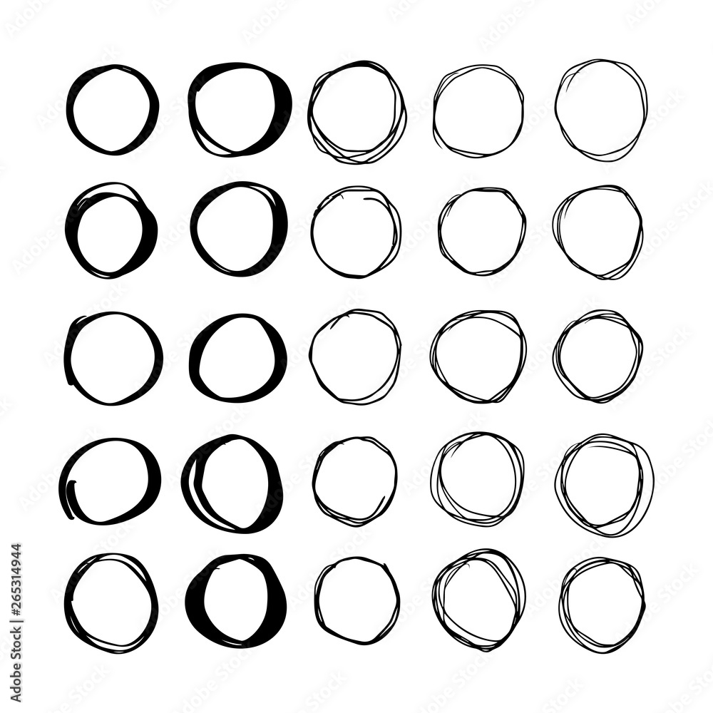 Circles hand drawn set Circles hand drawn set