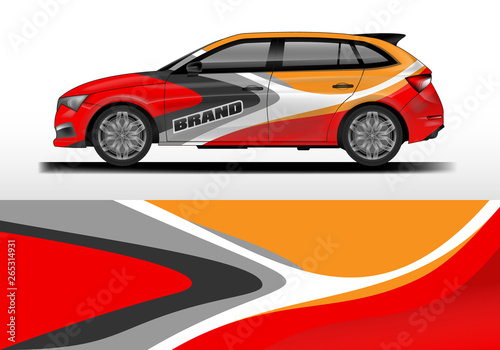 Car decal van wrap design vector. Graphic company background designs . Van  bus  truck  wrap design.