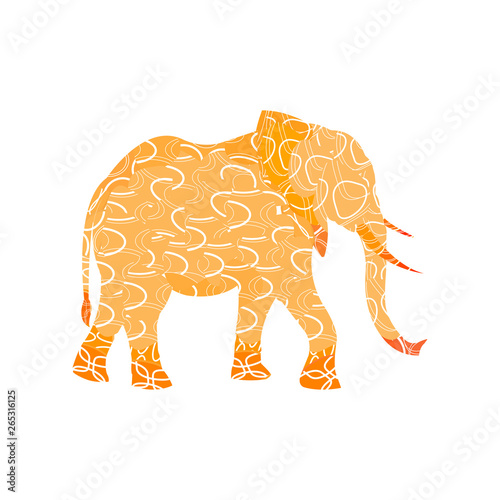 Geometric elephant or yellow elephant design orelephant pattern or logo or icon.jpg