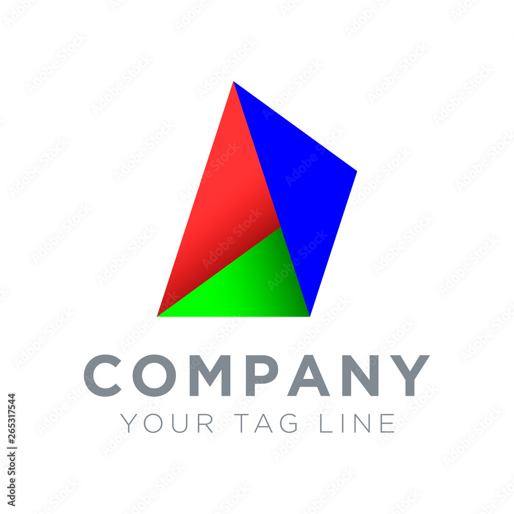 3d cone logo with 3 different colors 3d cone logo with 3 different colors