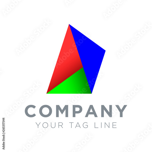 Free Download 3d cone logo with 3 different colors - GFXLoad
