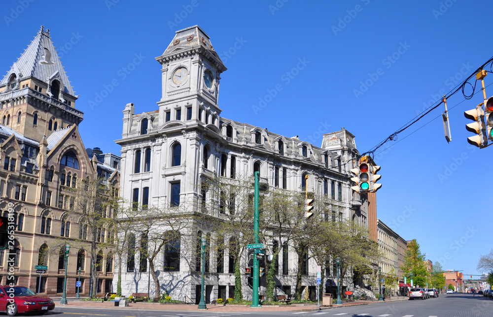 Gridley Building at Clinton Square in downtown Syracuse, New York State, USA.