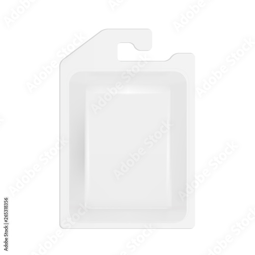 3D White Product Package Box Warp Blister With Hang Slot