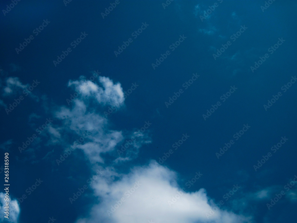 Blue sky with white clouds. Clear evening time view background Blue sky with white clouds. Clear evening time view background