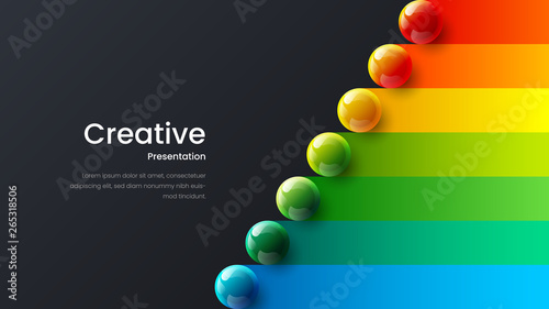 Amazing abstract vector 3D colorful balls illustration template for poster, flyer, magazine, journal, brochure, book cover. Corporate web site landing page minimal background and banner design layout.