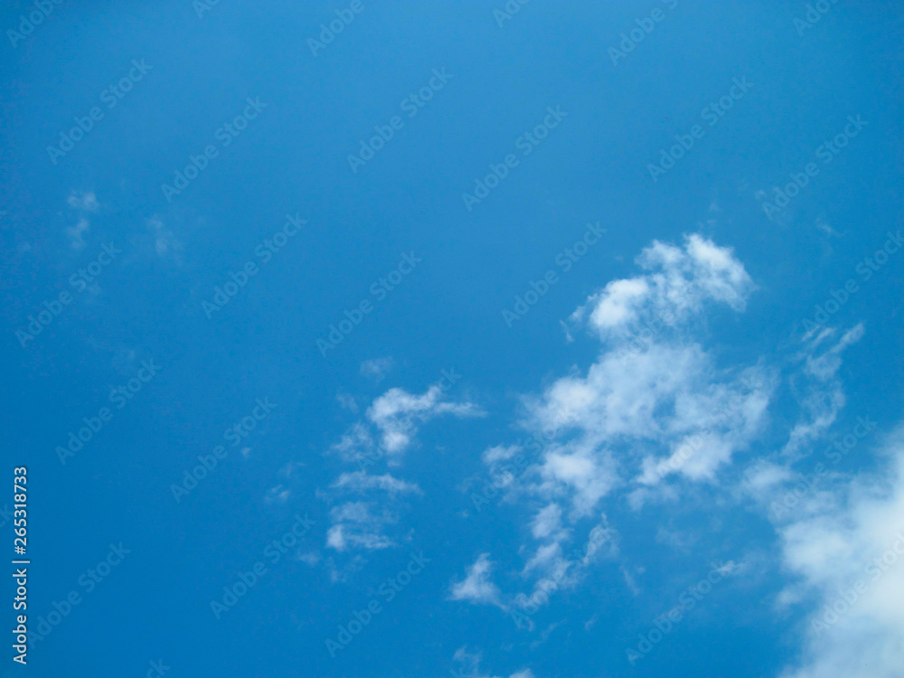 Blue sky with white clouds. Clear day time view background