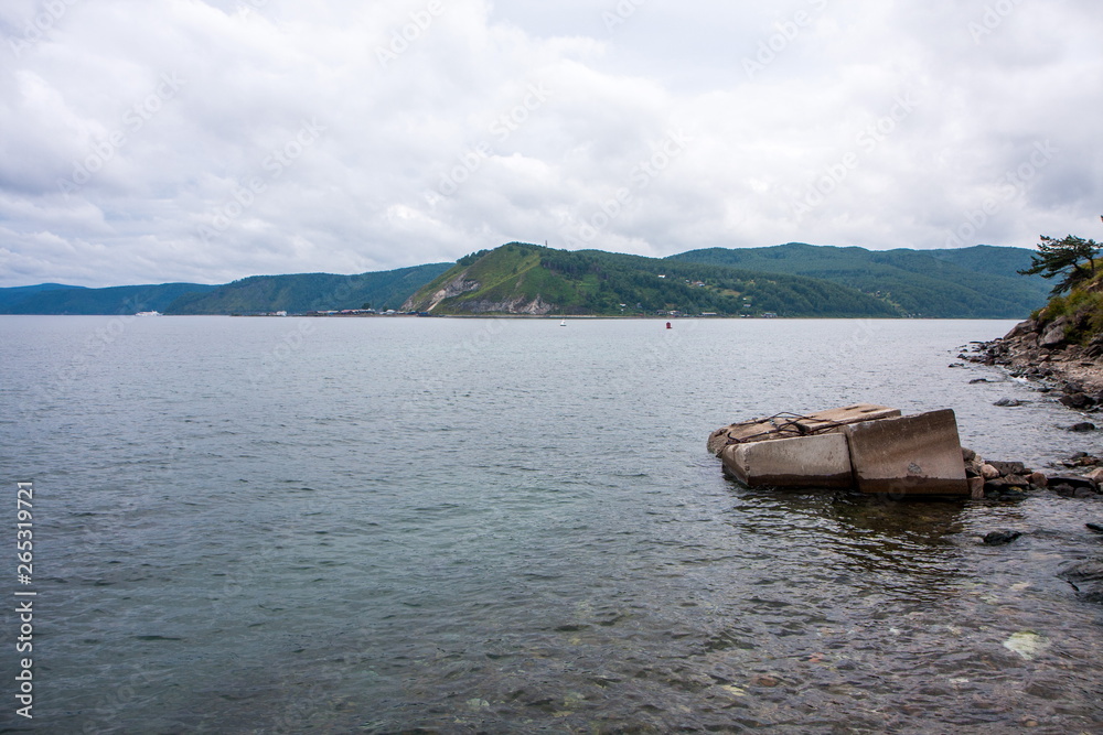 the view from the shore of lake Baikal