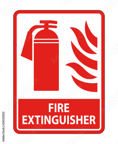 Fire Extinguisher Sign on white background,Vector illustration
