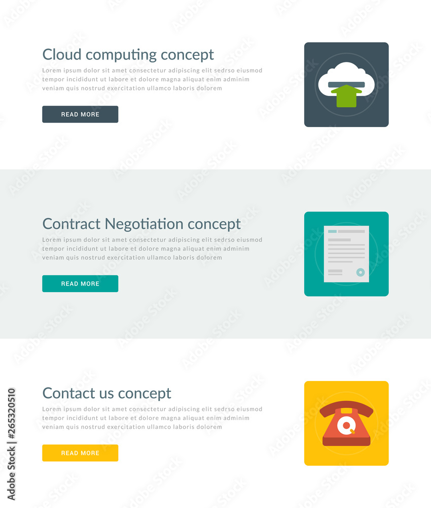 Website headers or promotion banners templates and flat icons design. Website headers or promotion banners templates and flat icons design.