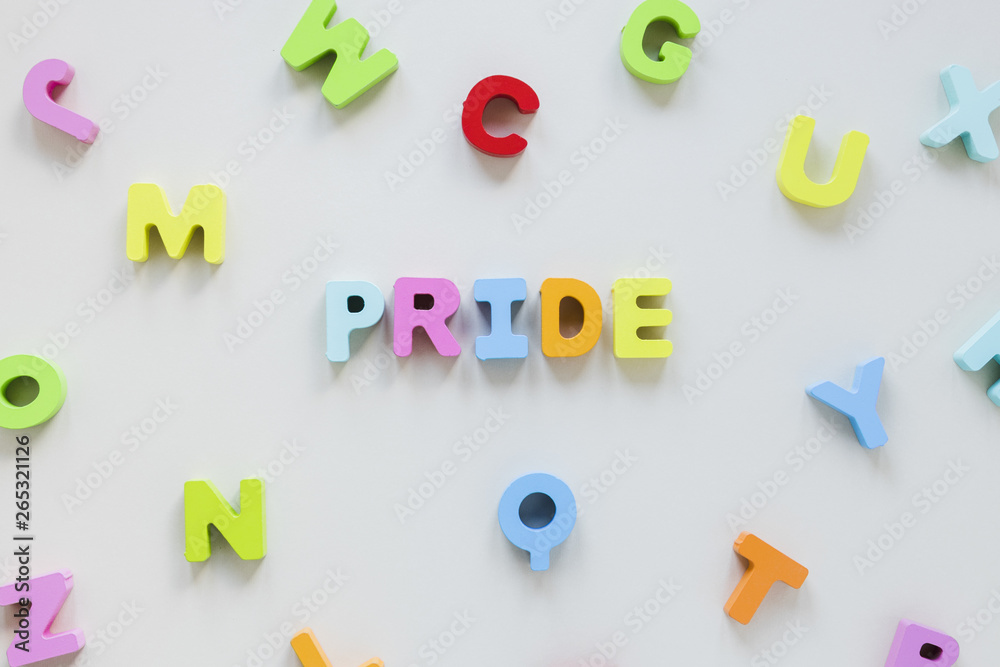 Fototapeta premium Pride inscription of small letters
