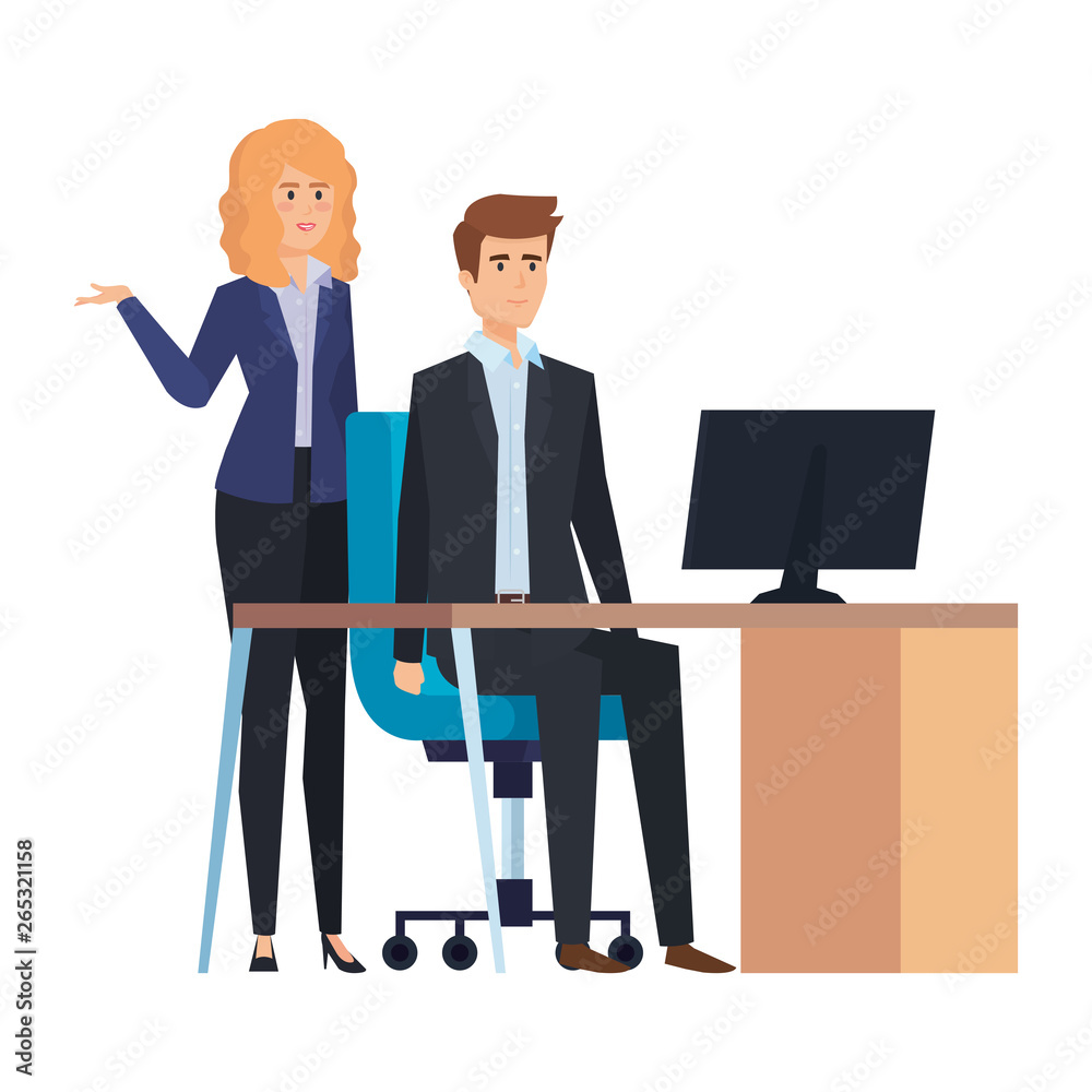 business couple in the workplace business couple in the workplace