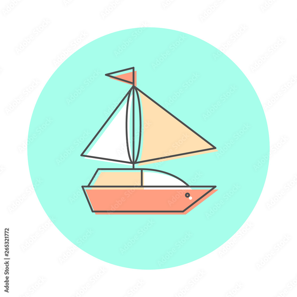 Icon yacht. Line logo style, website design element
