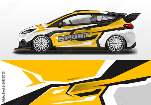 Car wrap decal design vector. Graphic abstract background kit designs for vehicle  race car  rally  livery 