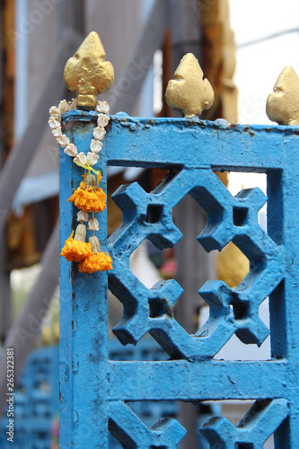 Photography rail in a buddhist temple (wat mahathat) in bangkok (thailand)
