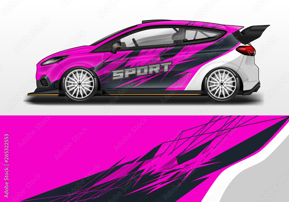 Car wrap decal design vector. Graphic abstract background kit designs for vehicle, race car, rally, livery Car wrap decal design vector. Graphic abstract background kit designs for vehicle, race car, rally, livery