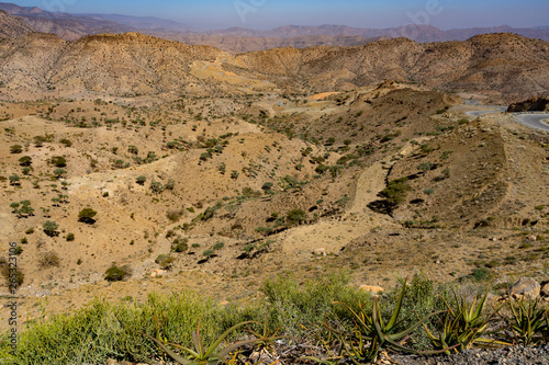 Road in the mountains near Berhale in the Danakil depression in Ethiopia  Africa.