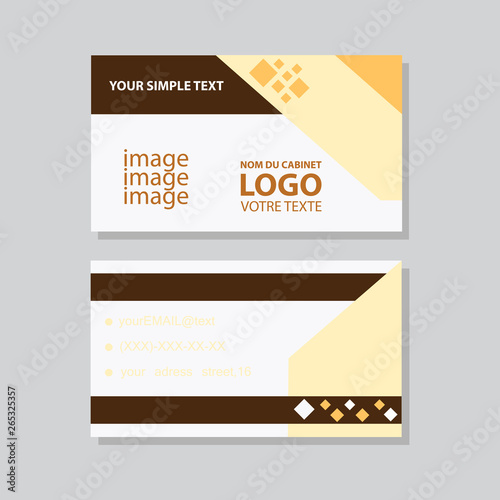 Creative and Clean Double-sided Business Card Template. Flat Design Vector Illustration. Stationery Design