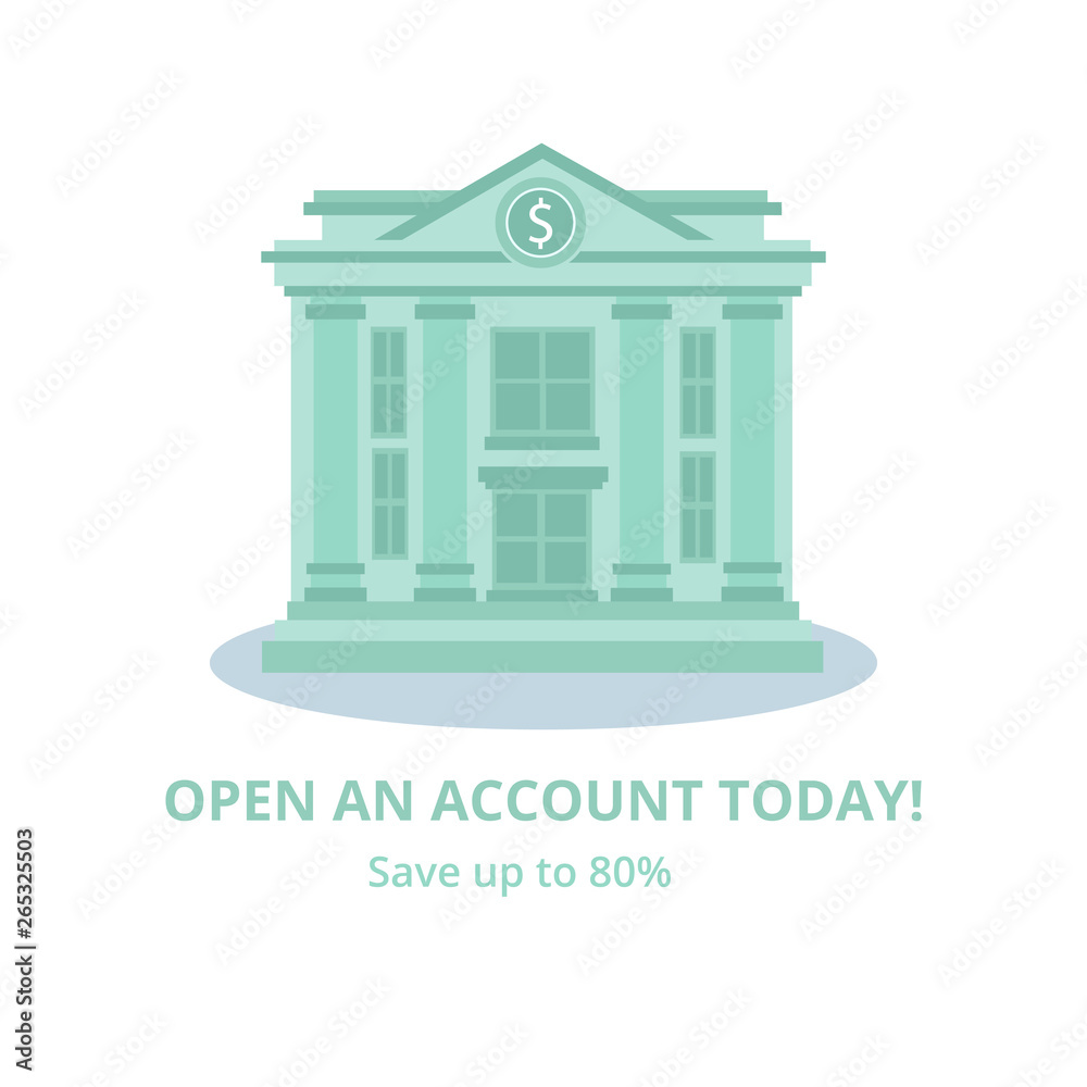 Open Bank Account Save Money Advertising Banner Open Bank Account Save Money Advertising Banner