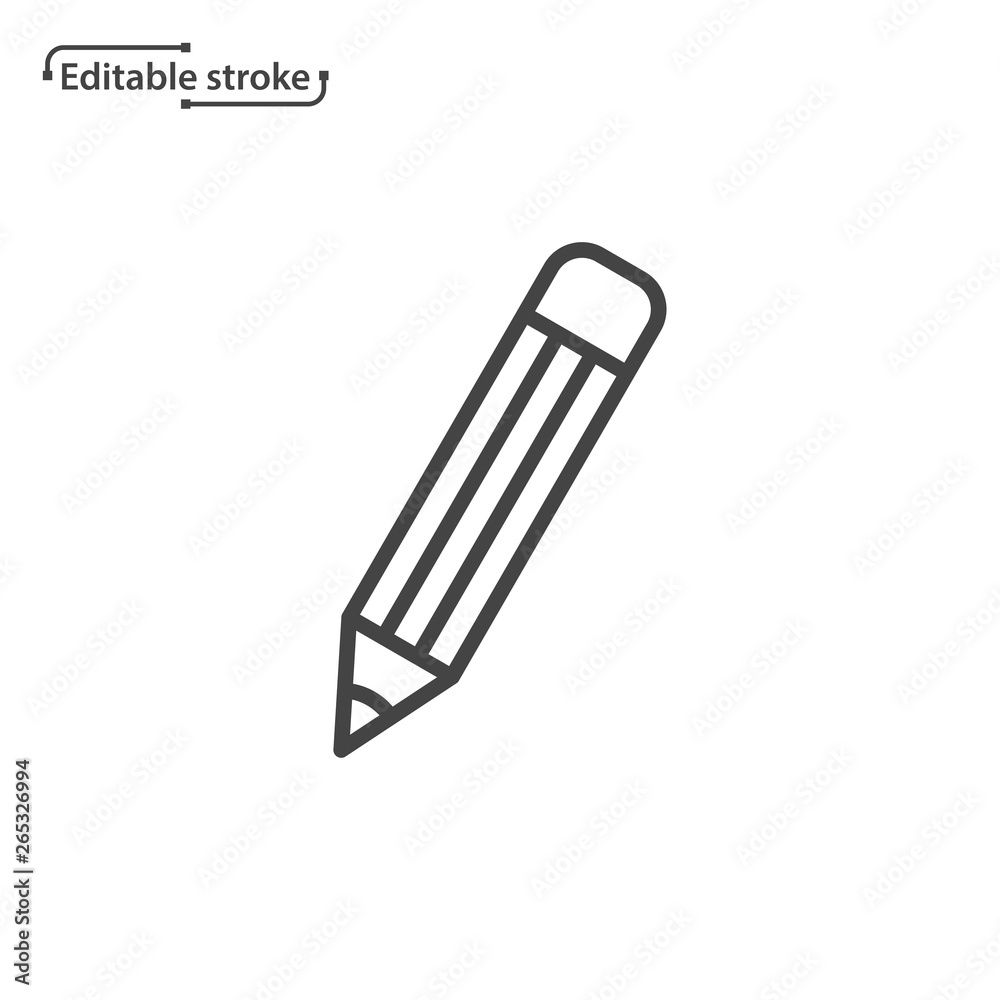 Pencil line vector icon. Editable stroke. Pencil line vector icon. Editable stroke.