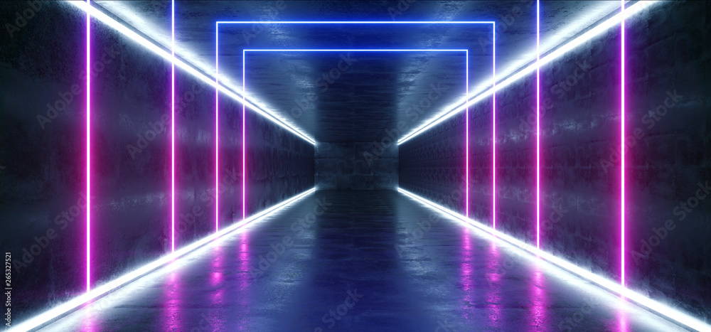 Vibrant Neon Background Glowing Purple Blue Pink Violet Path Track Gate Entrance Sci Fi Futuristic Virtual Reality Dark Tunnel Concrete Grunge Reflective Laser Lights 3D Rendering Vibrant Neon Background Glowing Purple Blue Pink Violet Path Track Gate Entrance Sci Fi Futuristic Virtual Reality Dark Tunnel Concrete Grunge Reflective Laser Lights 3D Rendering