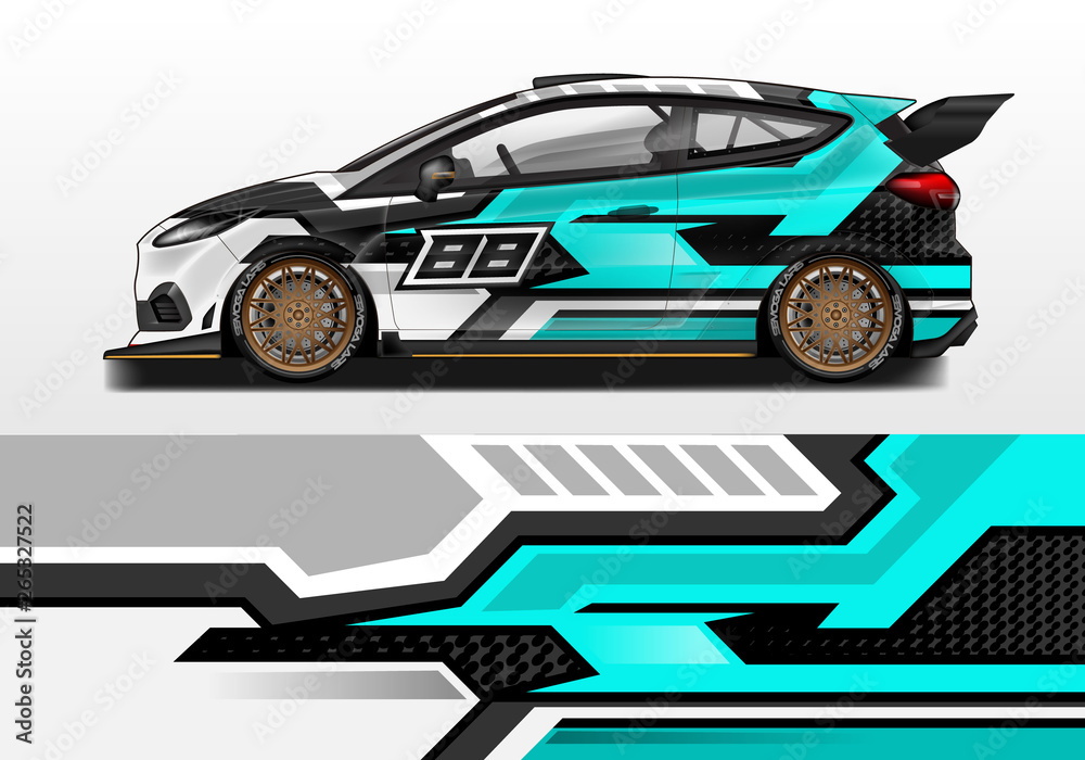 Car wrap decal design vector. Graphic abstract background kit designs for vehicle, race car, rally, livery Car wrap decal design vector. Graphic abstract background kit designs for vehicle, race car, rally, livery