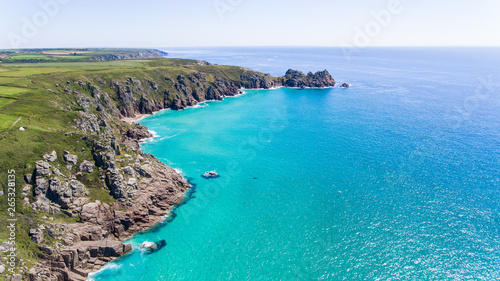 Aerial image of Porthcurno Cornwall