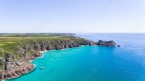Aerial image of Porthcurno Cornwall photo