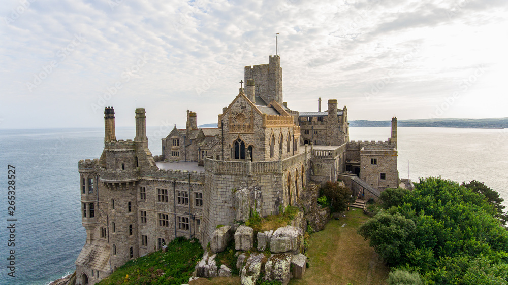 Aerial image of St Michaels Mount Cornwall