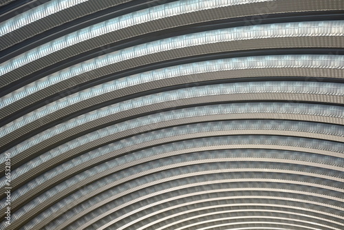 Aluminium Curved Roof Texture Background.