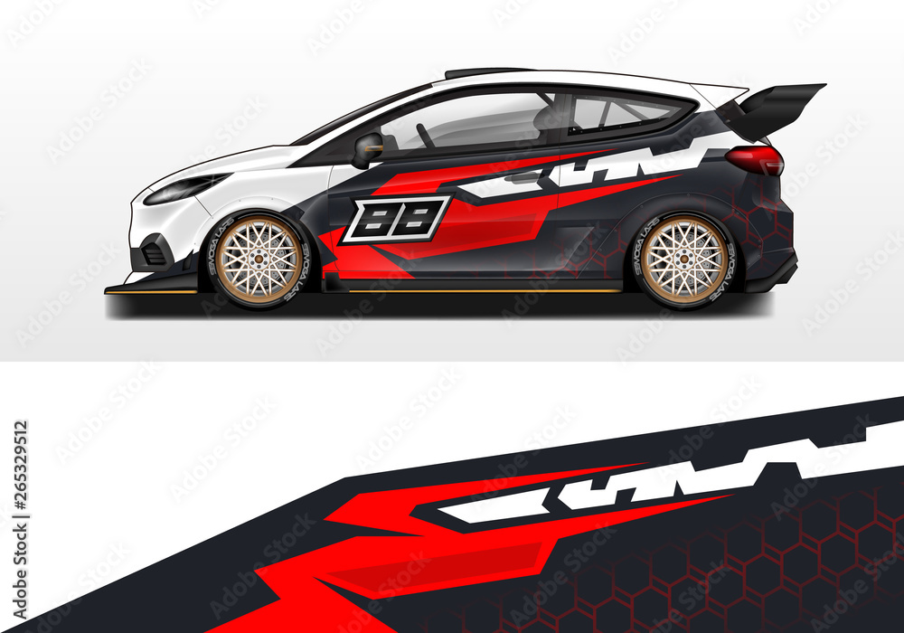 Car wrap decal design vector. Graphic abstract background kit designs for vehicle, race car, rally, livery Car wrap decal design vector. Graphic abstract background kit designs for vehicle, race car, rally, livery