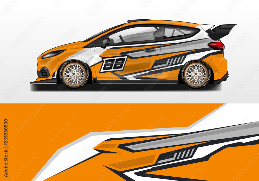 Car wrap decal design vector. Graphic abstract background kit designs for vehicle, race car, rally, livery Car wrap decal design vector. Graphic abstract background kit designs for vehicle, race car, rally, livery