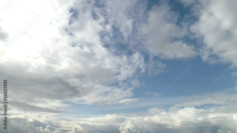 Contrast dramatic cloudy sky. The sky with thunder clouds. 4K video.